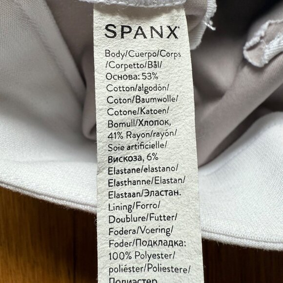 Spanx Size S White Stretchy Cotton Blend Pull On Flare Leg Ankle Pants - Picture 9 of 15